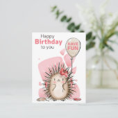 Cute Happy Birthday Postcard Briefkaart (Staand voorkant)