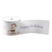 Cute Happy Birthday Ribbon – Cartoon Birthday Deco Grosgrain Lint (Spoel)