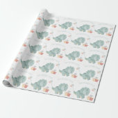 Cute Happy Birthday Waterverf Dinosaur Twee jaar Cadeaupapier (Uitgerold)