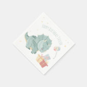 Cute Happy Birthday Waterverf Dinosaur Twee jaar Servet (Hoek)