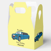 Cute happy blue Limousine cartoon car Bedankdoosjes (Geopend)