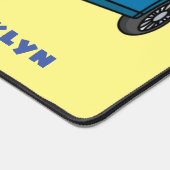 Cute happy blue Limousine cartoon car Bureaumat (Hoek)