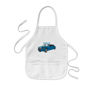 Cute happy blue Limousine cartoon car Kinder Schort