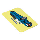 Cute happy blue Limousine cartoon car Magneet (Rechterzijde)