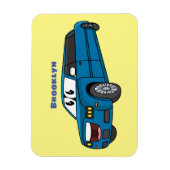 Cute happy blue Limousine cartoon car Magneet (Verticaal)