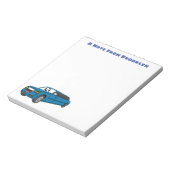 Cute happy blue Limousine cartoon car Notitieblok (Linkerzijde)