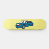Cute happy blue Limousine cartoon car Persoonlijk Skateboard (Horizontaal)