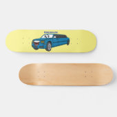 Cute happy blue Limousine cartoon car Persoonlijk Skateboard (Horizontaal)