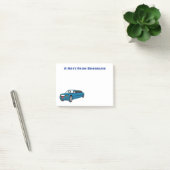 Cute happy blue Limousine cartoon car Post-it® Notes (Kantoor)