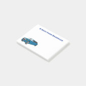 Cute happy blue Limousine cartoon car Post-it® Notes (Schuin)