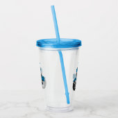 Cute happy blue motor cartoon acryl drinkbeker (Links)