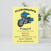 Cute happy blue motor cartoon kaart (Staand voorkant)