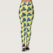 Cute happy blue motor cartoon leggings (Achterkant)