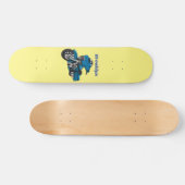 Cute happy blue motor cartoon persoonlijk skateboard (Horizontaal)