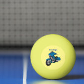 Cute happy blue motor cartoon pingpongbal (Net)