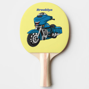 Cute happy blue motor cartoon tafeltennisbatje