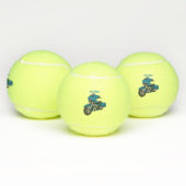 Cute happy blue motor cartoon tennisballen (Multi)