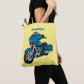 Cute happy blue motor cartoon tote bag (Dichtbij)