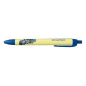Cute happy blue motor cartoon zwarte inkt pen (Bodem)