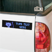 Cute Happy Blue Smiling Cat Afbeelding Funny Sjabl Bumpersticker (Op Truck)