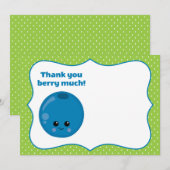 Cute Happy Blueberry Hartelijk dank voor Berry Notitiekaartje (Voorkant / Achterkant)