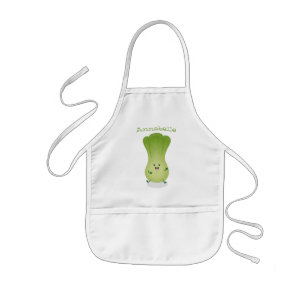 Cute happy bok choy cartoon illustratie kinder schort
