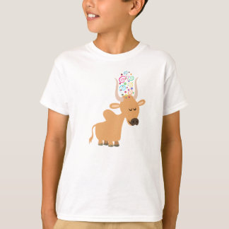 Cute Happy Brahman Koe Children T-Shirt