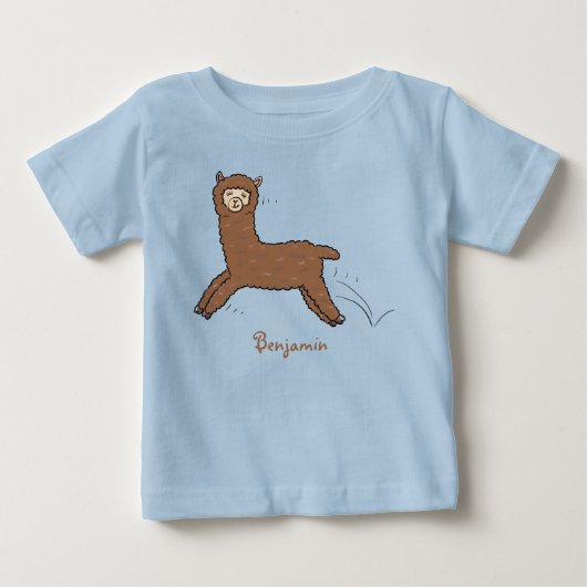 Cute happy brown alpaca cartoon (Voorkant)