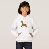 Cute happy brown alpaca cartoon (Voorkant volledig)