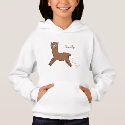Cute happy brown alpaca cartoon (Voorkant)