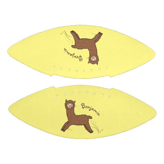 Cute happy brown alpaca cartoon american football (Panelen)