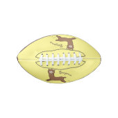 Cute happy brown alpaca cartoon american football (Voorkant)