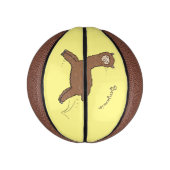 Cute happy brown alpaca cartoon basketbal (Verticaal)