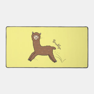 Cute happy brown alpaca cartoon bureaumat