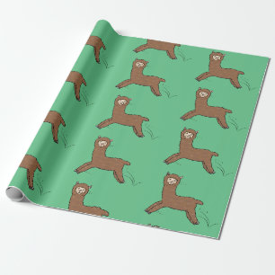 Cute happy brown alpaca cartoon cadeaupapier
