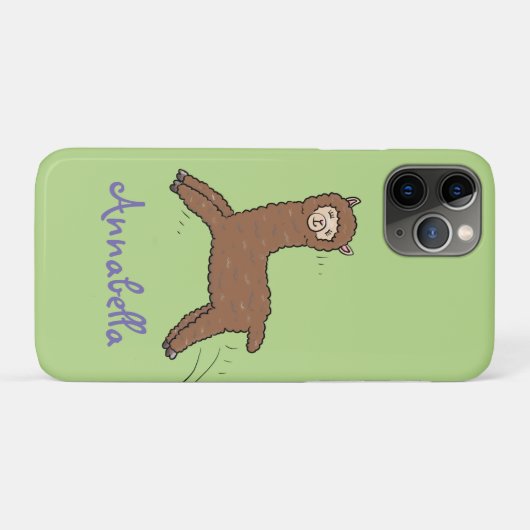 Cute happy brown alpaca cartoon Case-Mate iPhone case (Achterkant (horizontaal))
