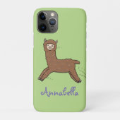 Cute happy brown alpaca cartoon Case-Mate iPhone case (Achterkant)