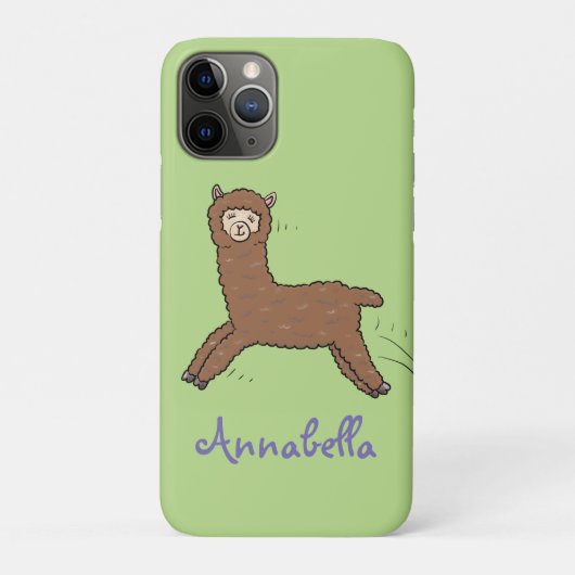 Cute happy brown alpaca cartoon Case-Mate iPhone case (Achterkant)