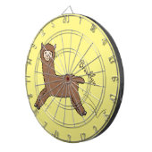 Cute happy brown alpaca cartoon dartbord (Voorkant Rechts)