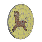 Cute happy brown alpaca cartoon dartbord (Voorkant Links)