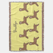 Cute happy brown alpaca cartoon deken (Voorkant Verticaal)