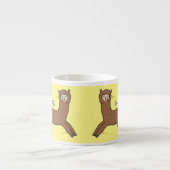 Cute happy brown alpaca cartoon espresso kop (Voorkant)