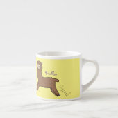 Cute happy brown alpaca cartoon espresso kop (Rechts)
