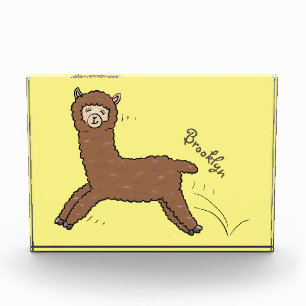 Cute happy brown alpaca cartoon fotoblokken