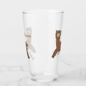 Cute happy brown alpaca cartoon glas (Links)