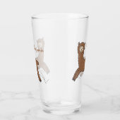 Cute happy brown alpaca cartoon glas (Rechts)