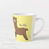 Cute happy brown alpaca cartoon latte mok (Rechts)