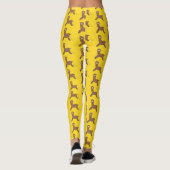 Cute happy brown alpaca cartoon leggings (Achterkant)
