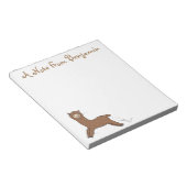 Cute happy brown alpaca cartoon notitieblok (Schuin)