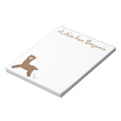 Cute happy brown alpaca cartoon notitieblok (Linkerzijde)